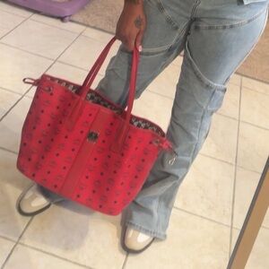 MCM Red Tote Bag
